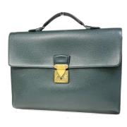 Pre-owned Leather briefcases Louis Vuitton Vintage , Green , Dames