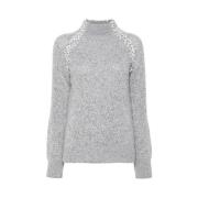 Grijze Marl-Gebreide Cashmere Sweater Ermanno Scervino , Gray , Dames