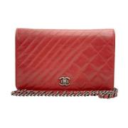 Pre-owned Leather chanel-bags Chanel Vintage , Red , Dames