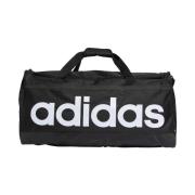 Zwart/Wit Lineaire Duffel Tas Adidas , Black , Unisex