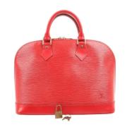 Pre-owned Leather handbags Louis Vuitton Vintage , Red , Dames