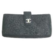 Pre-owned Leather wallets Chanel Vintage , Black , Dames