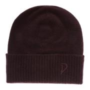 Kasjmier Beanie met Gevouwen Logodetail Dondup , Purple , Dames