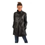 Zwarte Lam Leren Jas La Canadienne , Black , Dames