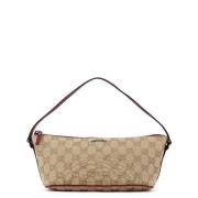 Pre-owned Leather handbags Gucci Vintage , Beige , Dames