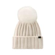 Kasjmier Pom Pom Beanie Milky Cream Woolrich , White , Dames