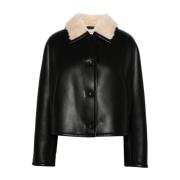 Jas met imitatie leren en shearling afwerking Semicouture , Black , Da...