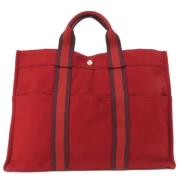 Pre-owned Canvas handbags Hermès Vintage , Red , Dames