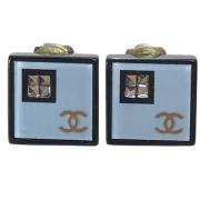 Pre-owned Plastic earrings Chanel Vintage , Blue , Dames