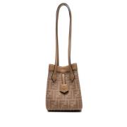 Origami Mini Jacquard Tostado Tas Fendi , Brown , Dames