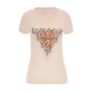 Korte Mouw T-shirt Guess , Pink , Dames