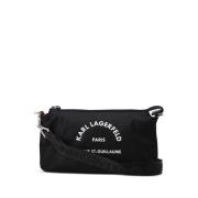 Logo Crossbody Tas Zwart Nylon Karl Lagerfeld , Black , Heren