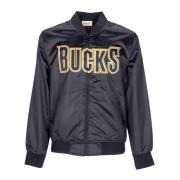 Milwaukee Bucks NBA Satijnen Jas Mitchell & Ness , Black , Heren