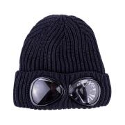 Dunne Wollen Beanie met Dubbel Voorlens Detail C.p. Company , Blue , H...