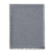 Grijze Cashmere Zijden Geometrische Sjaal Brunello Cucinelli , Gray , ...