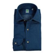 Gaeta Denim Overhemd Finamore , Blue , Heren