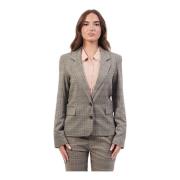 Geruite Slim Fit Jas Multicolor Fracomina , Gray , Dames