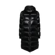 Gewatteerde Parka met Glanzende Afwerking Moncler , Black , Dames