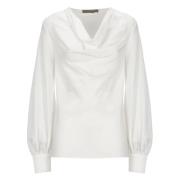 Witte V-hals Blouse Lange Mouwen D.Exterior , White , Dames