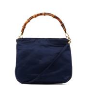 Pre-owned Silk handbags Gucci Vintage , Blue , Dames