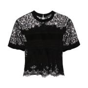 Casual T-shirt met uniek ontwerp Ermanno Scervino , Black , Dames