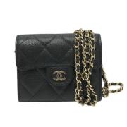 Pre-owned Leather chanel-bags Chanel Vintage , Black , Dames