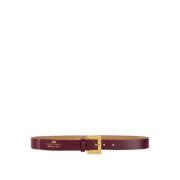 Rouge Noir Leren Riem met Logo Elisabetta Franchi , Red , Dames