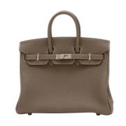 Pre-owned Leather handbags Hermès Vintage , Gray , Dames