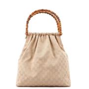 Pre-owned Leather handbags Gucci Vintage , Beige , Dames