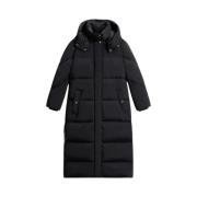 Zwarte lange parka voor vrouwen Woolrich , Blue , Dames