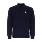 Klassieke Polo Shirt in Diverse Kleuren Maison Kitsuné , Blue , Heren