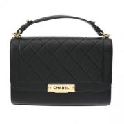 Pre-owned Leather chanel-bags Chanel Vintage , Black , Dames