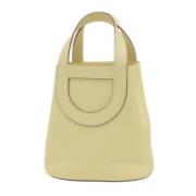 Pre-owned Leather handbags Hermès Vintage , Beige , Dames