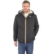 Iconische windjack met fleece voering K-Way , Black , Heren