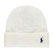 Ivoor Wol Kasjmier Beanie Vrouw Beanie Ralph Lauren , Beige , Dames