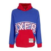 NBA Big Face Hoodie Hardwood Classics Mitchell & Ness , Blue , Heren