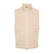 Beige Gewatteerd Gilet Jack Brunello Cucinelli , Beige , Heren