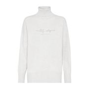 Hoge hals Wol Kasjmier Trui Wit Brunello Cucinelli , White , Dames