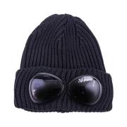 Dunne Wollen Beanie met Dubbel Voorlens Detail C.p. Company , Black , ...