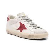 Rode Ster Suede Sneakers Golden Goose , White , Dames