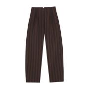 Gestreepte linnen en virgin wool broek Cortana , Brown , Dames