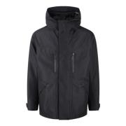 Gewatteerde Utility Jas met Capuchon Herno , Black , Heren