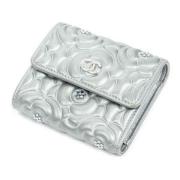 Pre-owned Leather wallets Chanel Vintage , Gray , Dames