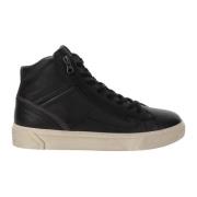 Leren Heren Sneakers Stijlvol Comfort Nerogiardini , Black , Heren