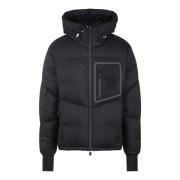 Gewatteerde Hoodie met Ritssluiting Moncler , Black , Heren