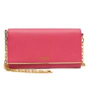 Pre-owned Leather wallets Prada Vintage , Pink , Dames