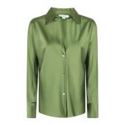 LS Blouse in Bias Stijl Vince , Green , Dames