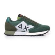 Nylon Suede Sneakers Multigreen Rubber Zool Sun68 , Green , Heren