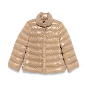 Glanzende Gewatteerde Donsjas Fay , Beige , Dames