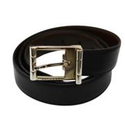 Pre-owned Leather belts Bvlgari Vintage , Black , Heren